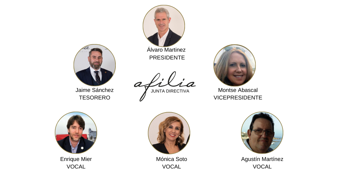 Organigrama junta directiva de Afilia Inmobiliarias, Asociación de inmobiliarias de Cantabria